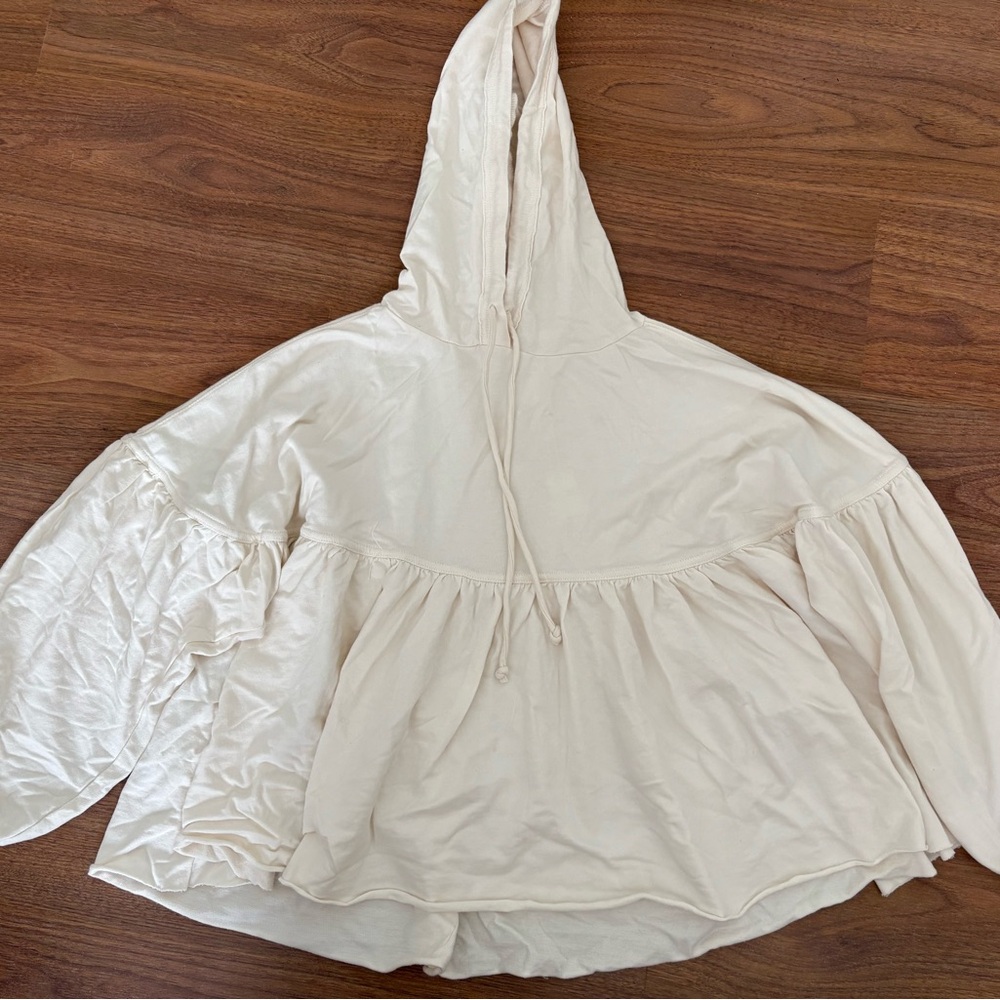 Aerie Cream Hooded Top